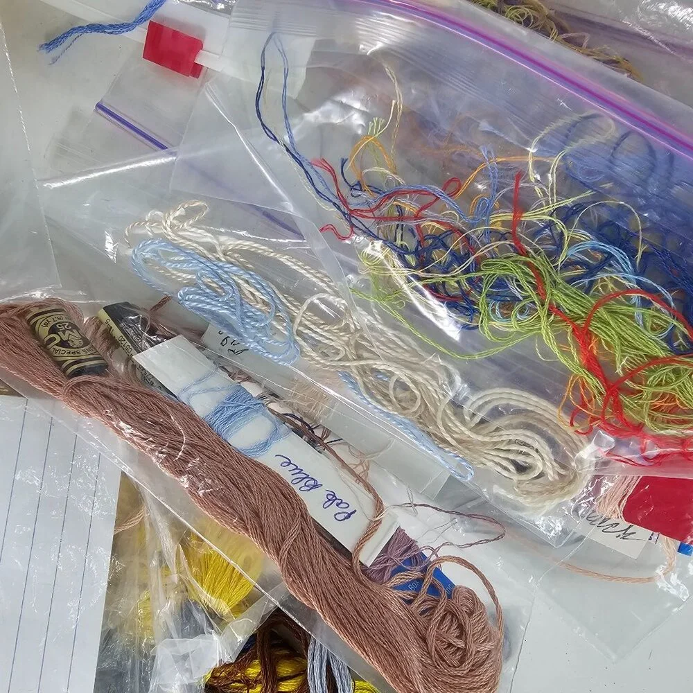 Large Assorted Lot Of Embroidery Floss & Threads Includes DMC Bucilla & More